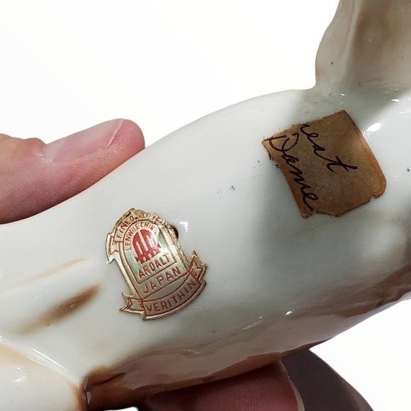 Vintage Ardalt Japan Lenwile fine China Large Great Dane figure with wood stand - Picture 9 of 9